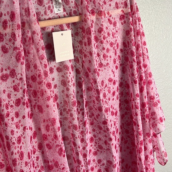Sheer Pink Flower Print Kimono - NWT - Picture 2 of 6
